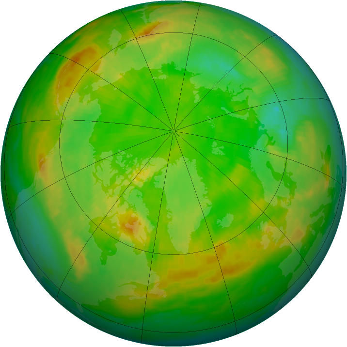 Arctic ozone map for 22 June 1985